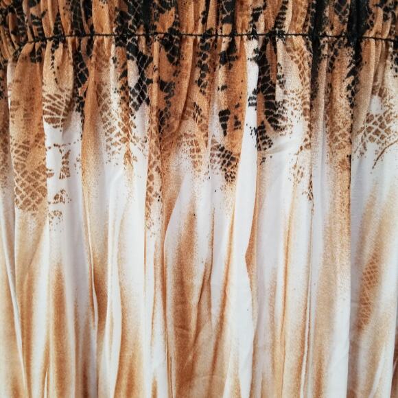 Romantic Sini Woman's Brown & Red Abstract Floral Sun Dress Size: Medium, New - Picture 6 of 8